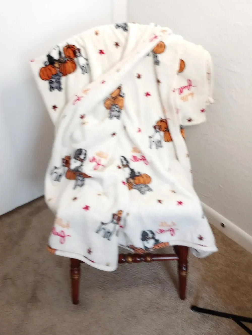 Ellen Degeneres Hello Fall Ultra Plush Soft Dog Motif Throw